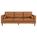 Sofa trzyosobowa ze skóry PU brązowa 205cm