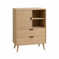 Komoda z szufladami MDF jasnobrązowa 80x40x120 cm