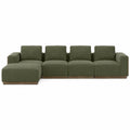 Modułowa zielona sofa narożna z tkaniny 300 cm