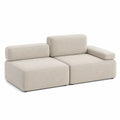 Sofa modułowa tkanina beżowa 200x80x70 cm