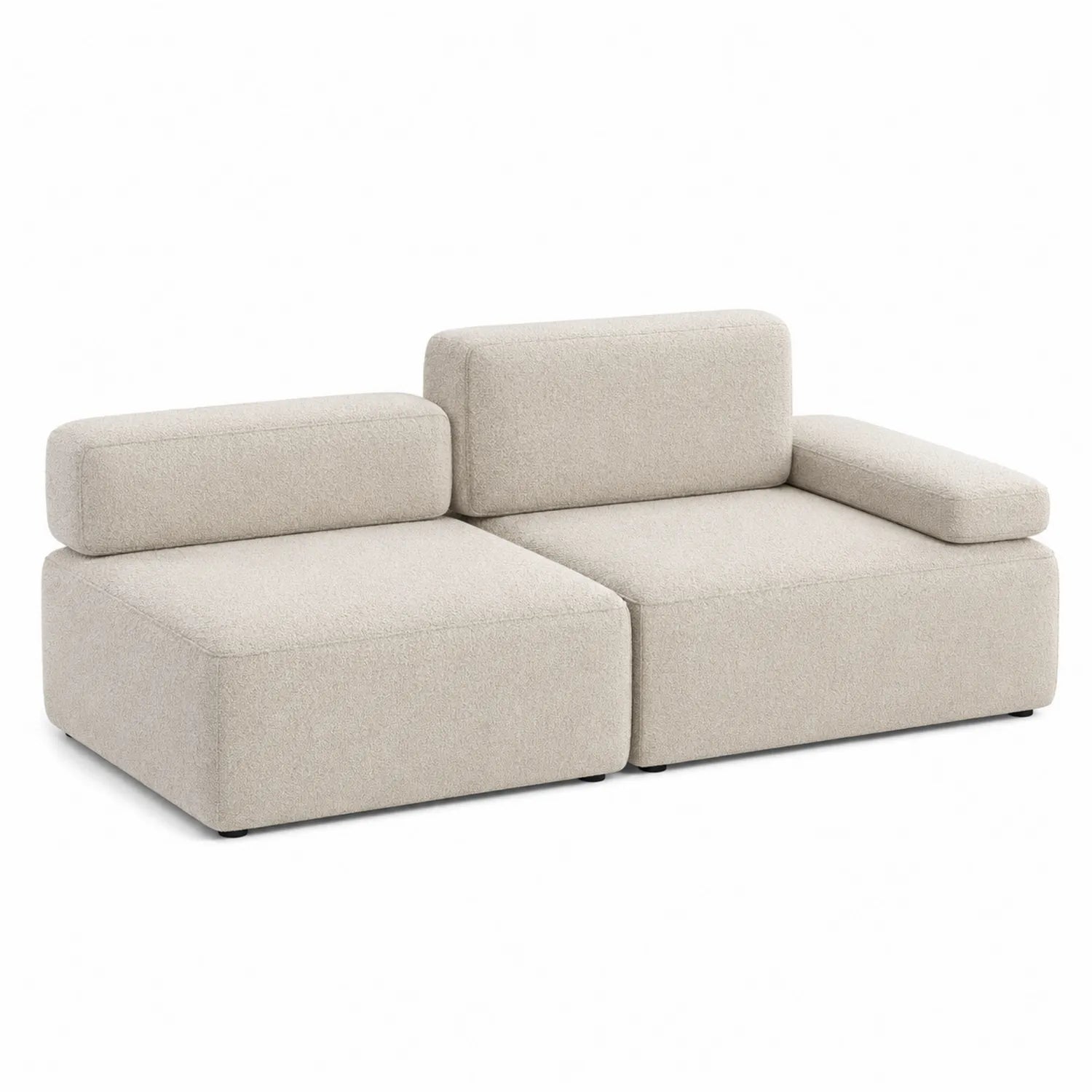 Sofa modułowa tkanina beżowa 200x80x70 cm