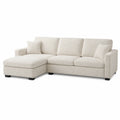 Sofa narożna z tkaniny poliestrowej beżowa 300x200x90 cm