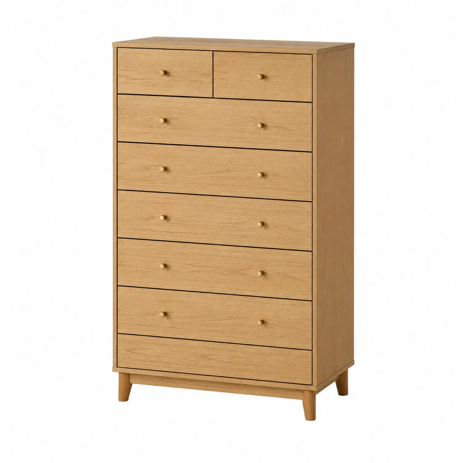 Komoda z szufladami z drewna i MDF Jasny Brąz 80x40x120 cm
