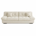 Sofa 3-osobowa skórzana Kremowa 210x95x85 cm