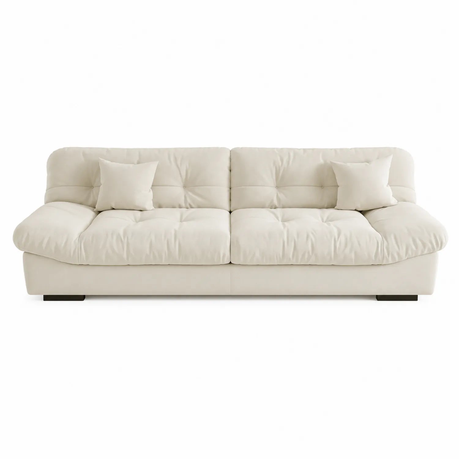 Sofa 3-osobowa skórzana Kremowa 210x95x85 cm