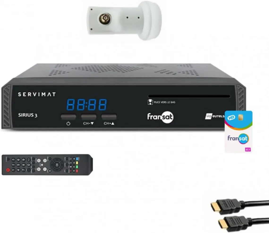 Servimat, Smart TV PC7, TV, HDMI, TV odbiornik satelitarny HD + Fransat PC7 + HDMI + LNB Single