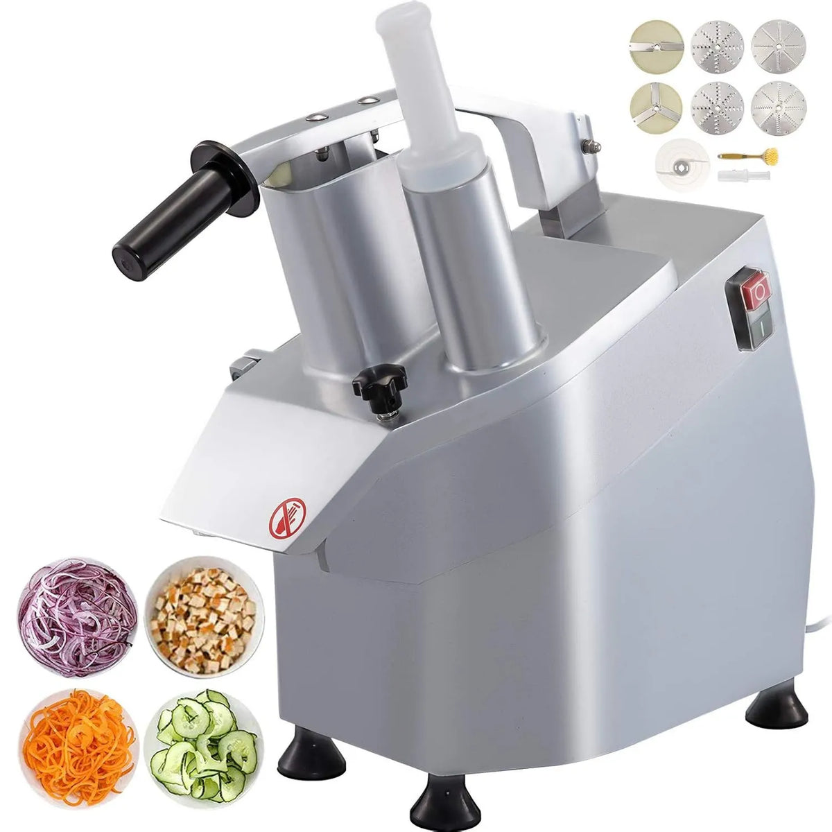 VEVOR, Spiral wegeral cutter 550 W, Mandolina Puchar roślinny z 5 Ostrza Możliwość cięcia warzyw i owoców pod różnymi