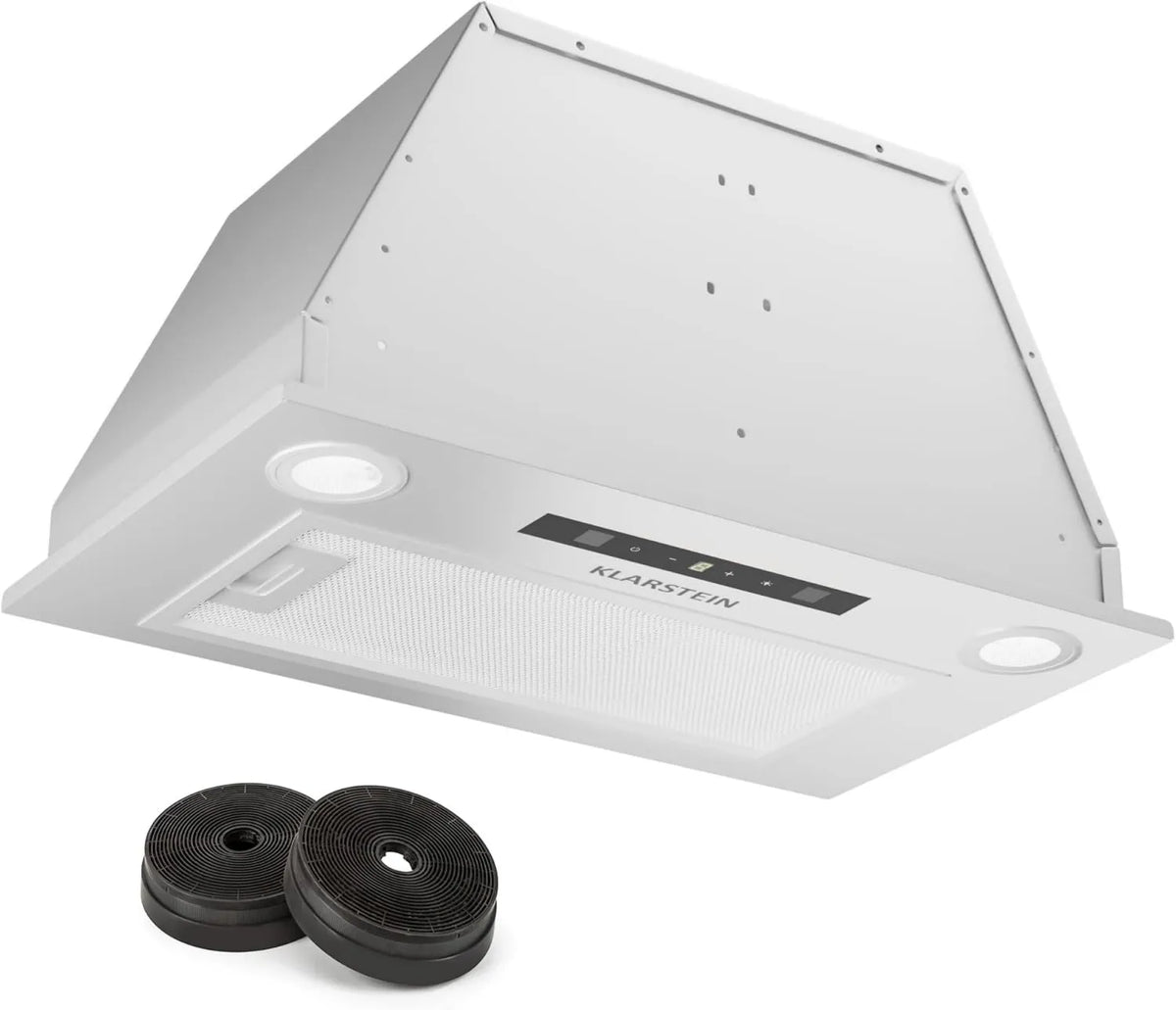 KLARSTEIN okap kuchenny, 52 cm, 439 m3 / h, wbudowany, dotyk, licznik, tłumik, Kuchnia z lampkami LED, Sterowanie m3/h