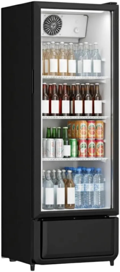Générique chłodziarka do napojów, L540 P560 Szafa, 240 l, 200 W, szkło, czarny, drewno