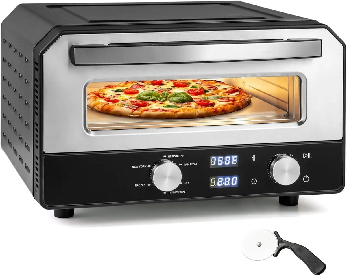 GIANTEX piec do pizzy, płyta grzewcza, 43 x 47 x 28 cm, 1700 W, dotyk, pizza, Kuchenka wielofunkcyjna 1700 W z 6 Zaprogramowanymi trybami gotowania
