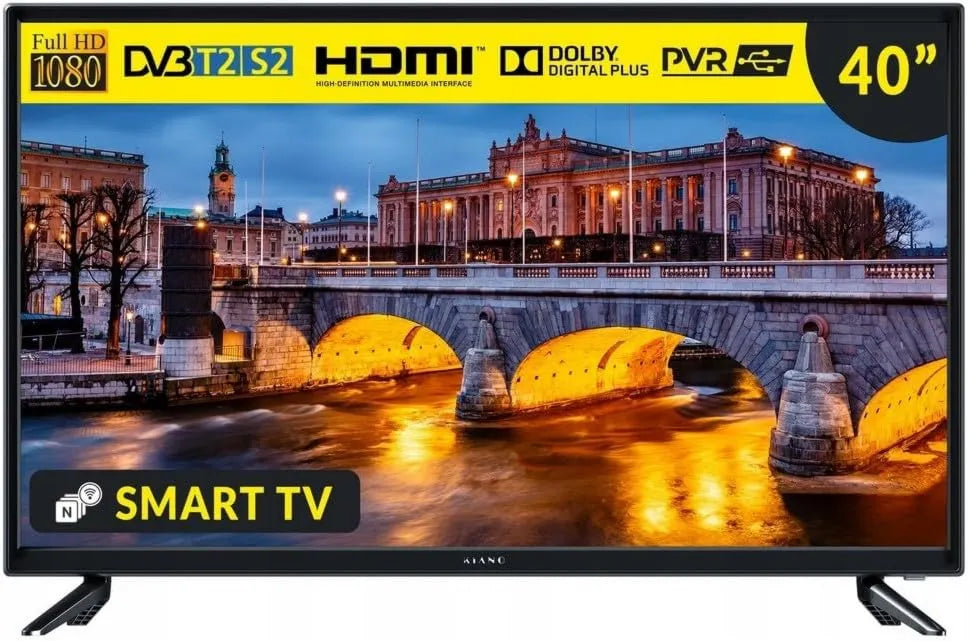 KIANO, 3xHDMI 2xUSB model, SlimTV 40 cali LED Full HD 1920x1080 DLED Vision Angle 176 ° Dolby Stereo Audio 2x8 W 3xHDMI 2xUSB czarny Wall Mount