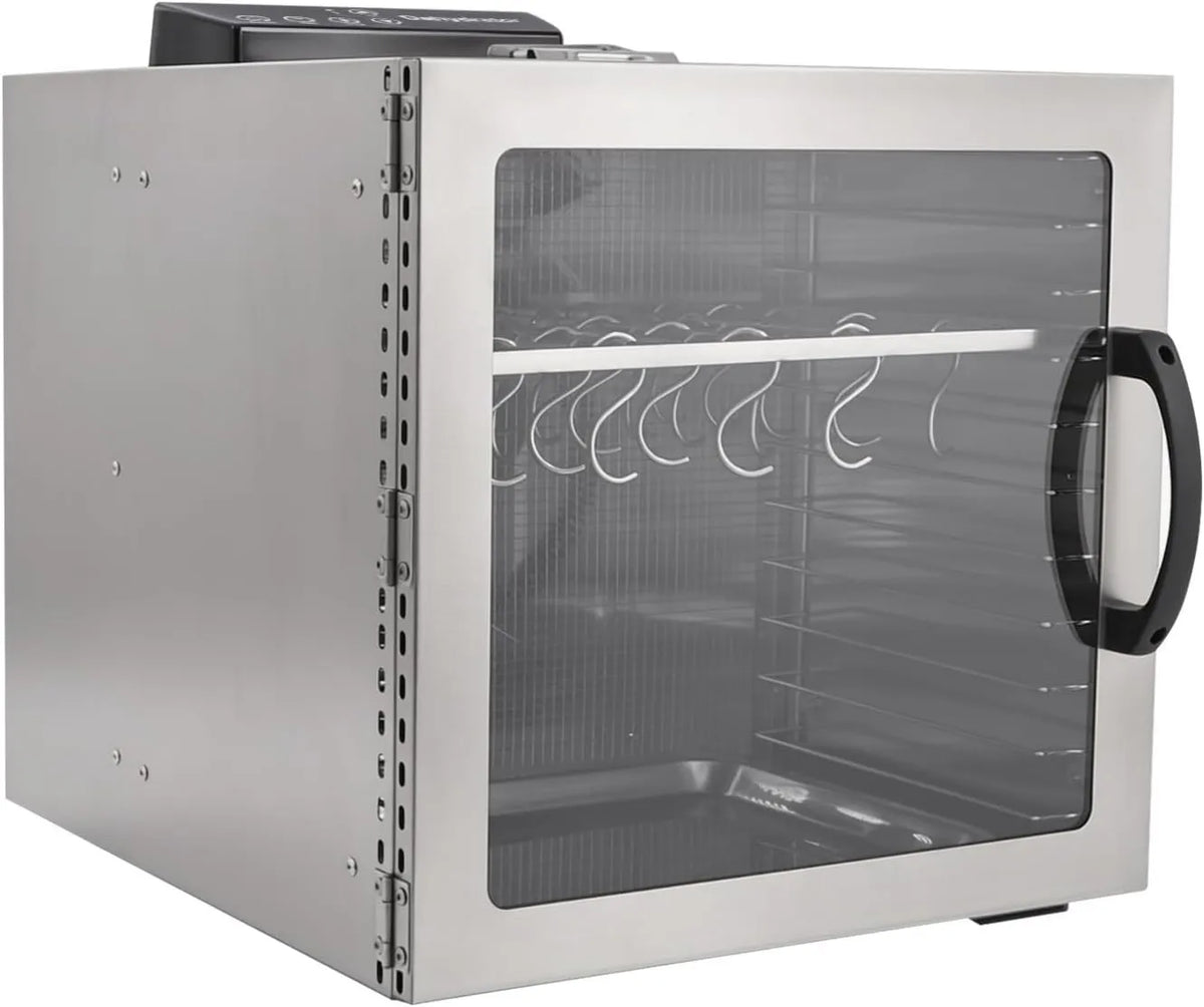 Dekltus suszarka do żywności, dehydrater żywności, szafka, 42, 5 l, 1000 W, 30 do 90°C, zegar, 2 strefy temperatury, stal nierdzewna, dla wołowiny