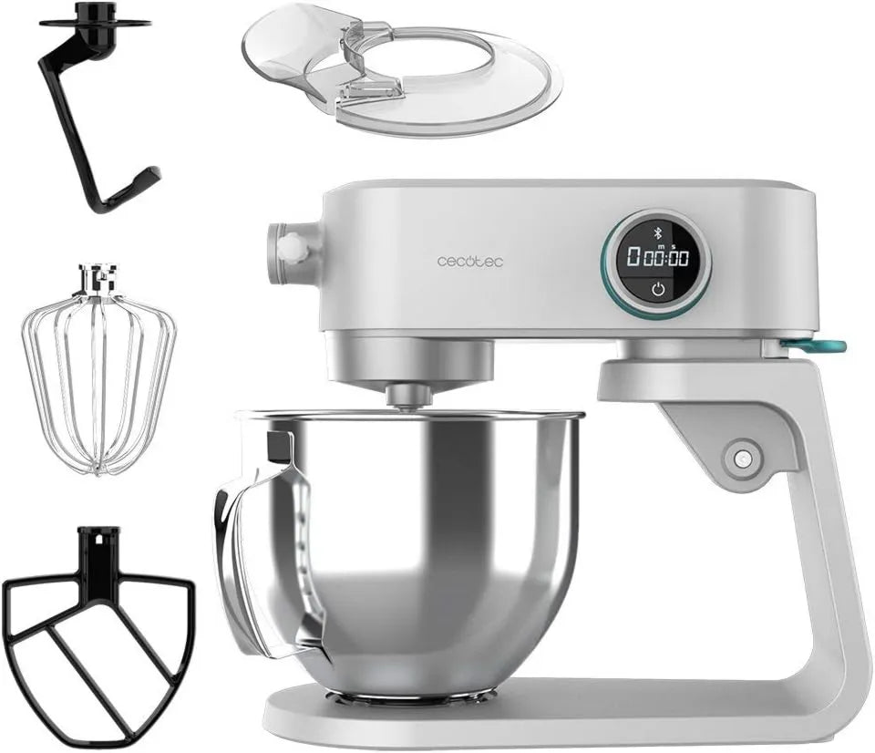 Cecotec mikser planetarny, Silnik, Robot, 5.2 l, 800 W, stal nierdzewna, 8 prędkości, biały, aluminium