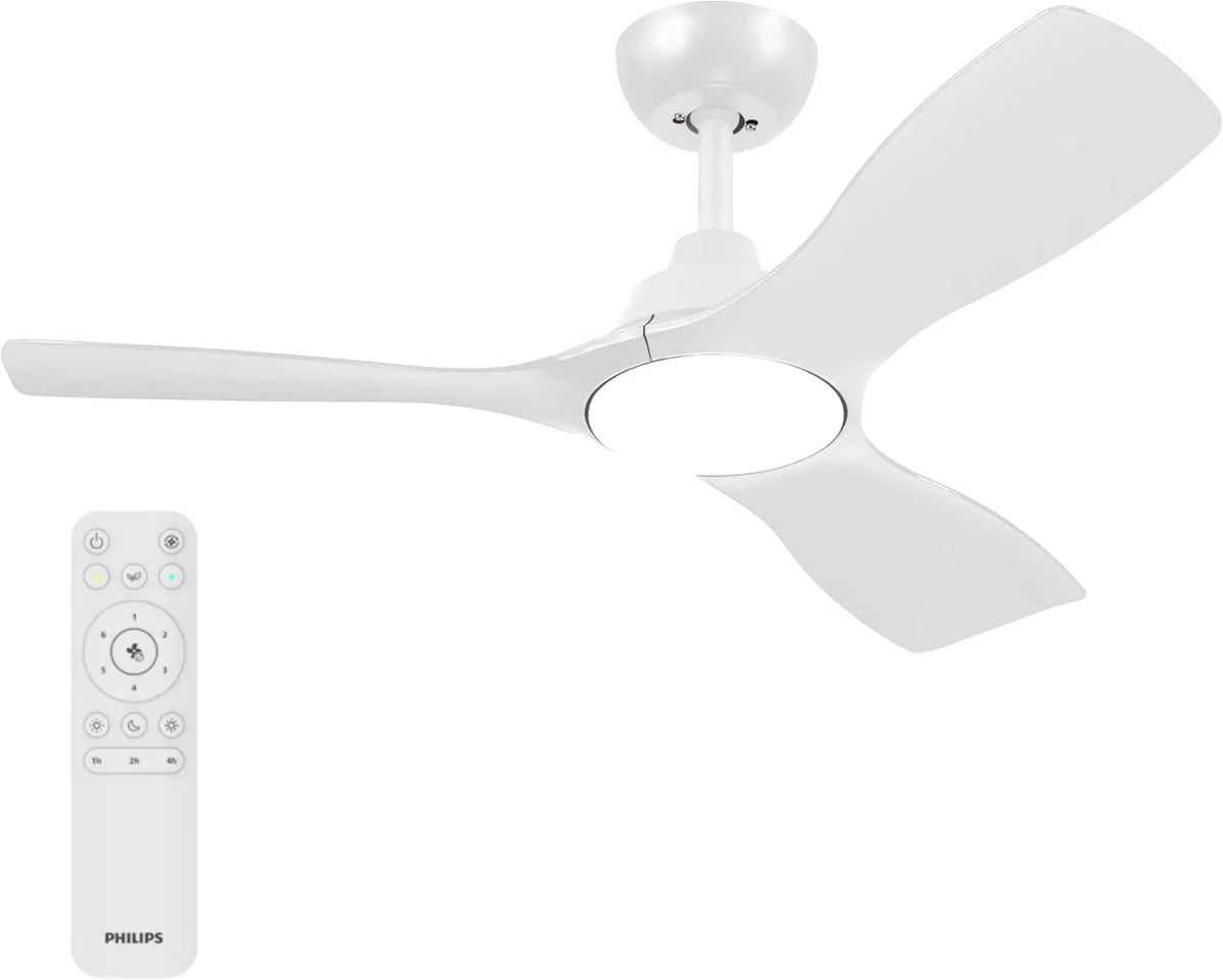 Philips wentylator sufitowy, 2650 Lumenów, 107 cm, 50 dB, regulacja ustawień, zdalne sterowanie, Wentylator Sufitowy Olas LED Ze Stałym Łopatkami