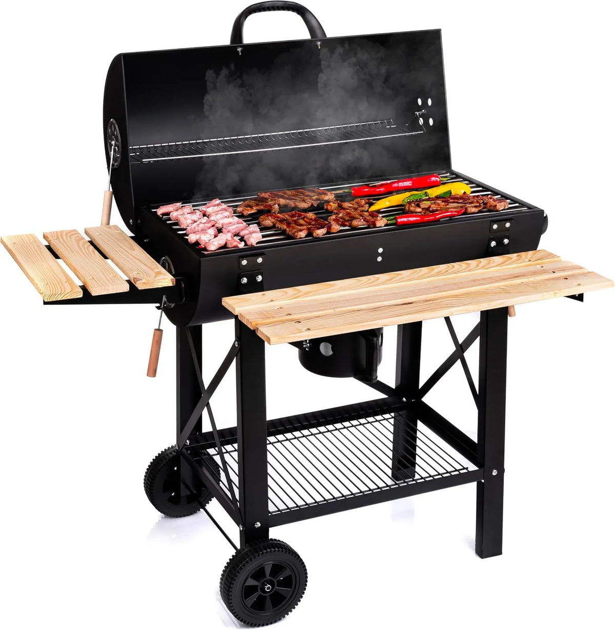 LEHMANN, Grill, węgiel, ruszające się koła, kemping, funkcja grzewcza, drewno, do ogrodu