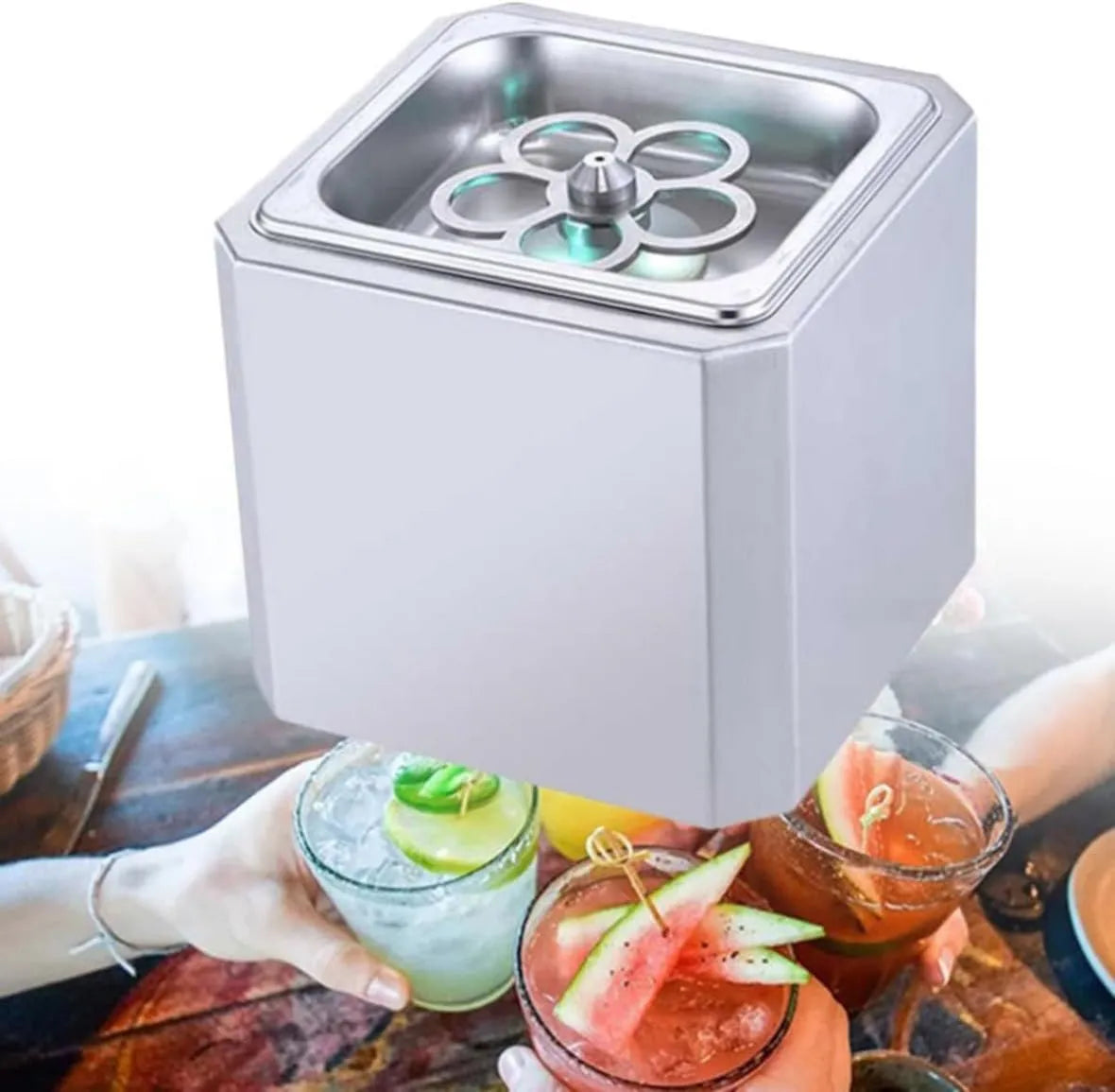 Generic, kostkarka do lodu CO2, chłodnica, restauracja, szkło, koktajle i szklanki piwa