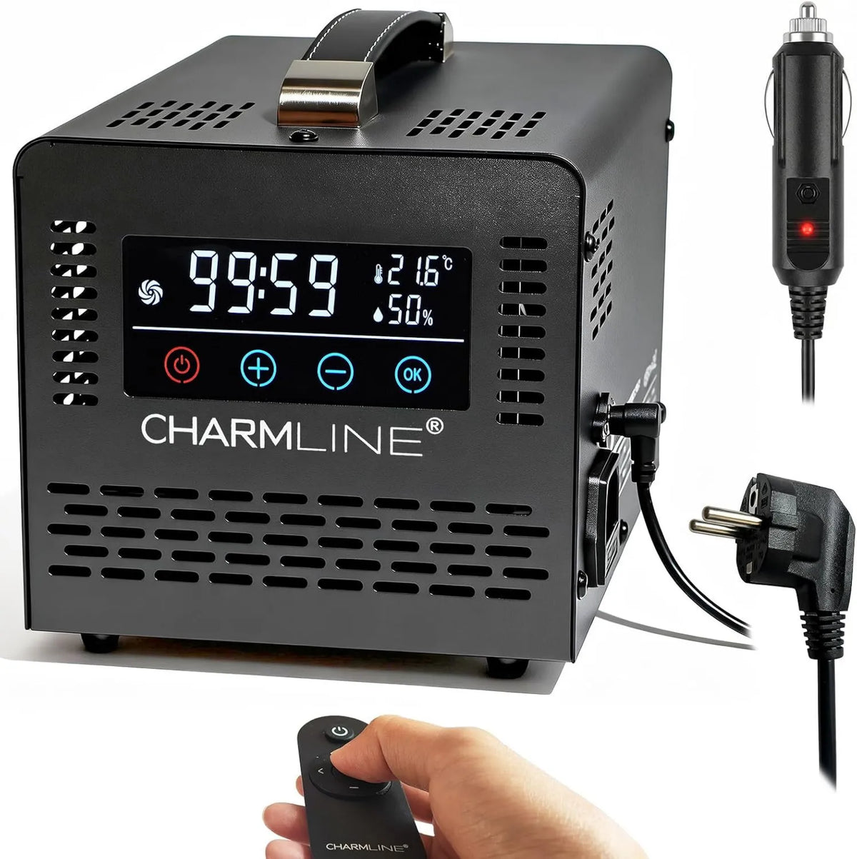 Charmline oczyszczacz powietrza, 2-in-1 AC / 12 Generator, 12 V, czarny, do samochodów i części, 2-en-1 AC/12