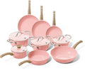 Cook and Pan, Bateria, bateria patelni i patelni, powłoka non@-@ stick, 9 sztuk, aluminium, kuchnia Blush 9 części - Indukcja