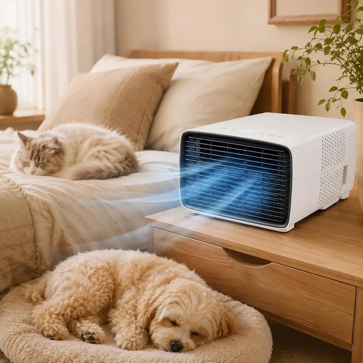 Huachorial, Klimatyzator 12H, 280 W, 45 dB, przenośne, zegar, cichy, 3 w 1 chłodziarka wentylator osuszacz, licznik 12H, mobilny klimatyzator 2700