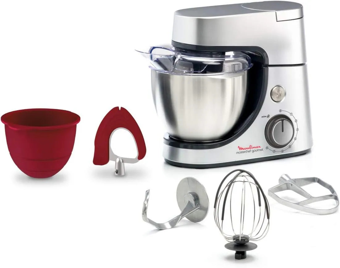 Moulinex QA530D10 robot kuchenny, 1100 W, 4,6 l, 8 biegów, Masterchef Gourmet robot kuchenny, Miska ze stali nierdzewnej 4,6 l