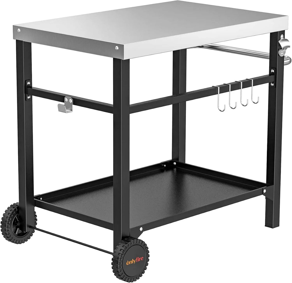 onlyfire, Elektryczny piekarnik do pizzy X 55, 85 X 55 X 80 cm, na zewnątrz, koła ruszające, tylko ogień Desserte E terrier Tabela de Grill