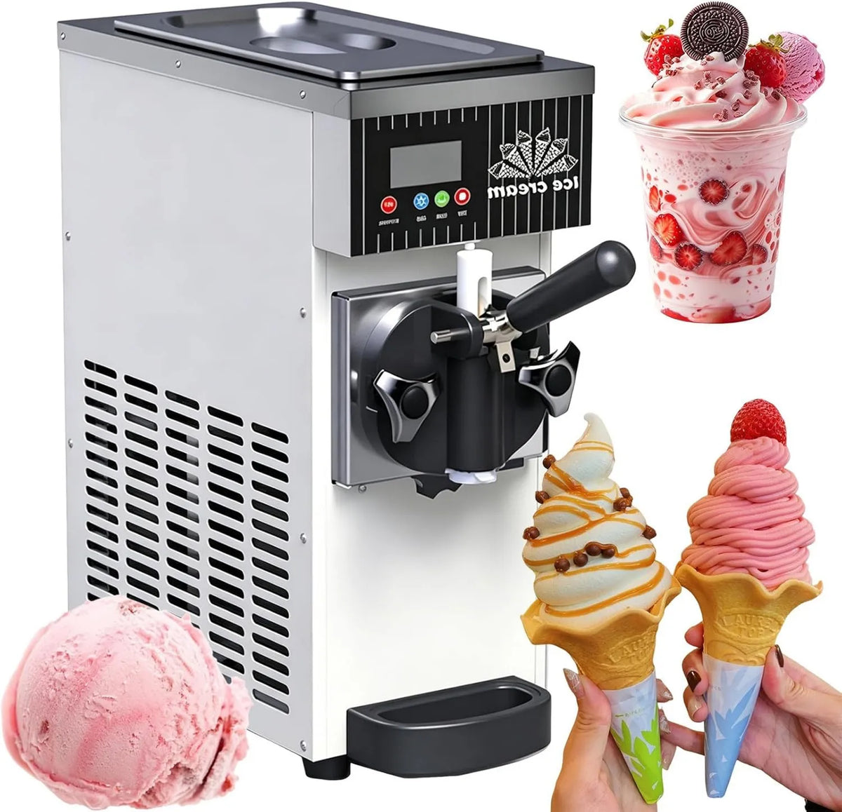 Himopuer, kostkarka do lodu, 3, 5 l, 450 W, profesjonalny, restauracja, biały, do restauracji i przekąsek