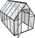 Szklarnia aluminiowa z przezroczystymi płytami PC, 195 cm, 280 x 180 x 195 cm, okno dachowe, drzwi i fundament