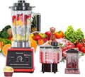 QIAKEFE blender kielichowy, Mikser, 0, 5 l, 700 W, Mikser 3- in-1 1, 5 l / Taśma, czerwony, Extractor Jus 3 l / Coup Meat Broken 0, 700 W Smoothie 38000 Tr / min, bez BPA 3 w 1 1.5 l/Tasse