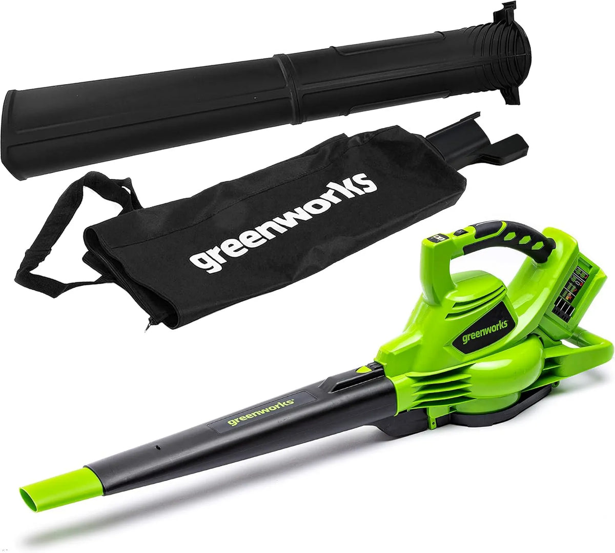Greenworks GD24X2BV odkurzacz, silnik bezszczotkowy, zasilanie akumulatorowe, worek 45 L bez 2 baterii 24 V