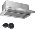 Comfee okap kuchenny, Okap próżniowy, 60 cm, 400 m3 / h, klasa energetyczna A, CHL03M21S, układ recyrkulacji, przepływ powietrza, typ płaski m3/h