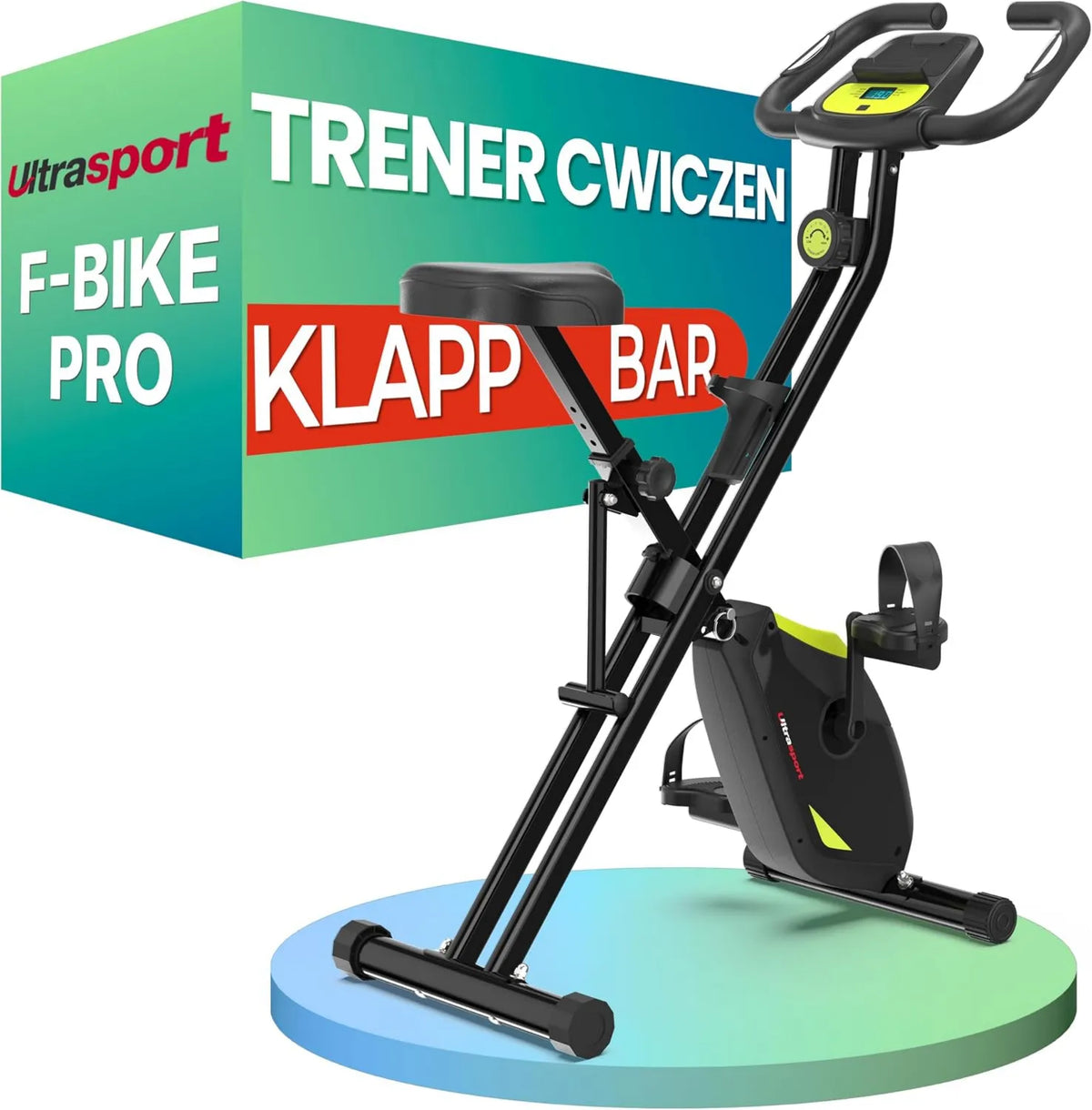 Rower, 150 kg, Ultrasport F-Bike Pro Składany Rower Treningowy do 150 KG, Wygodne Siodełko