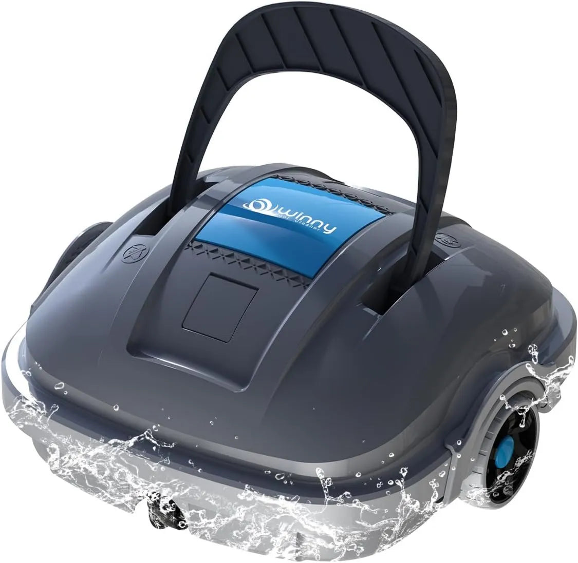 WINNY POOL CLEANER, WINNY POOL urządzenie czyszczące Odkurzacz, WINNY POOL WY1102MAX, szary, do odkrytych basenów pływackich 80 m²-Dark Gris, Filtracja 180 μm Potężny robot próżniowy, 100 min