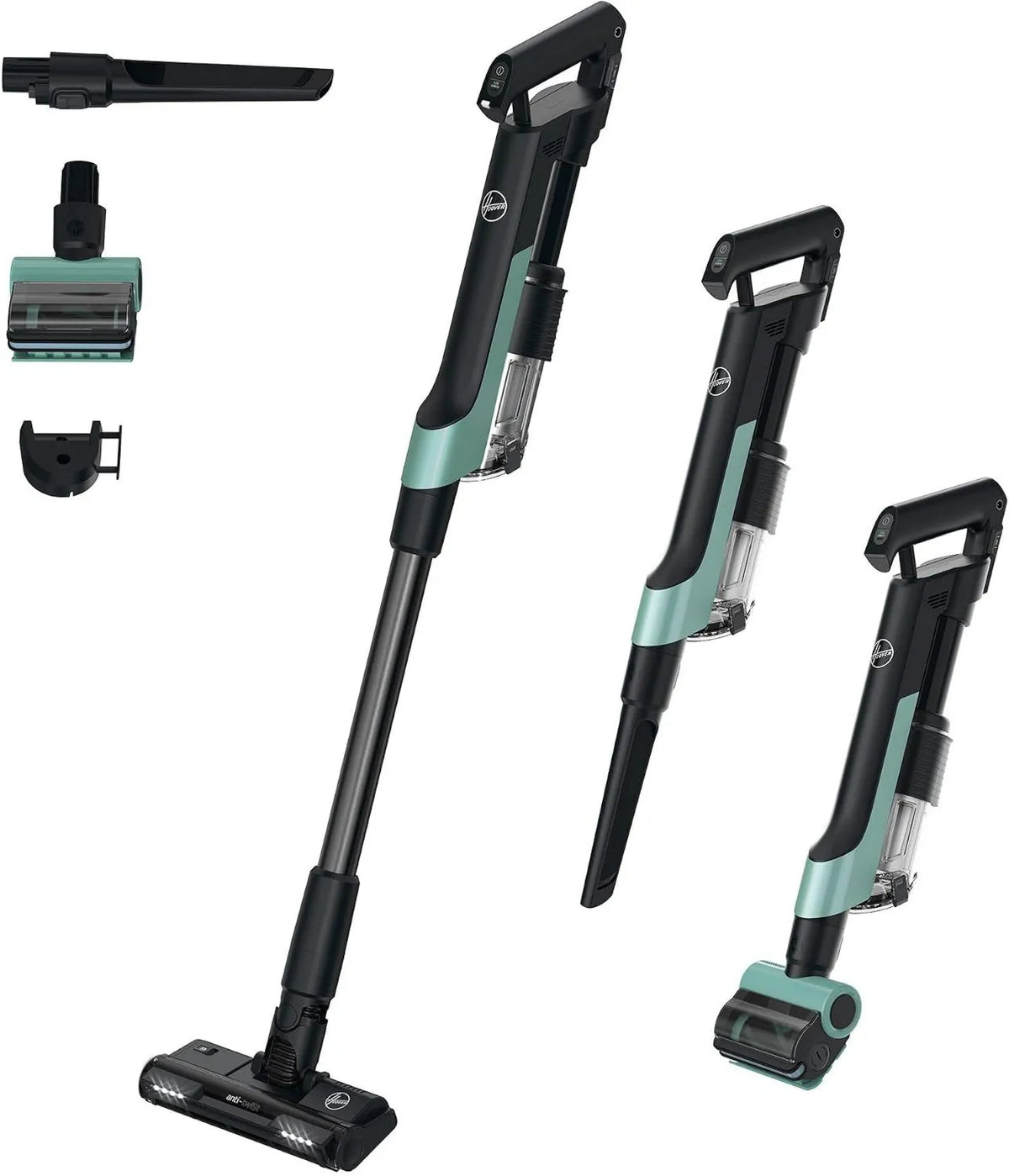 Hoover odkurzacz pionowy, HF201P 50AW Odkurzacz, 1 l, oświetlenie LED, czarny, Ultra Compact technologia x3, 40 Min