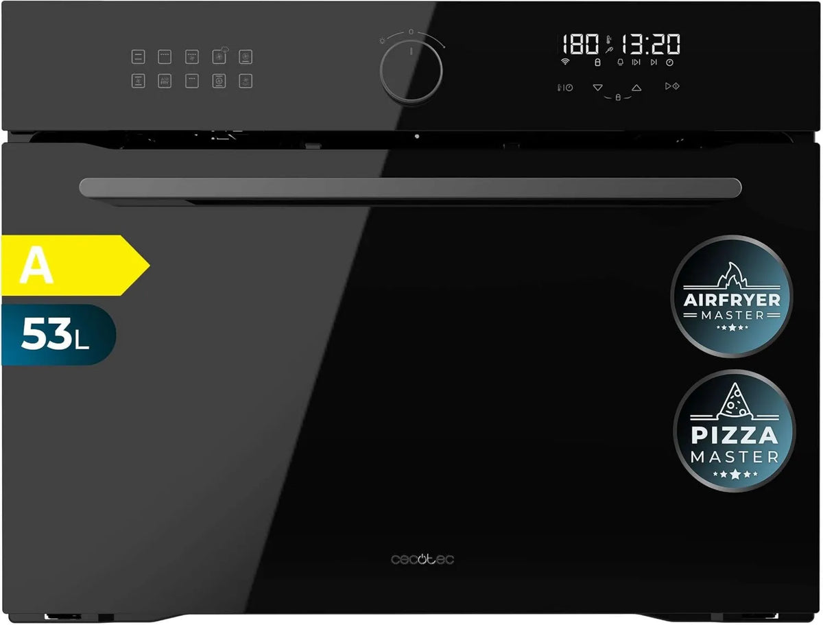 Cecotec piekarnik do zabudowy, Bolero Hexa AF314500 Pizza elektryczny Piec, 53 l, 2900 W, 11 programów, built- in, czarny, Pizza Master, 11 Cechy, Airfryer