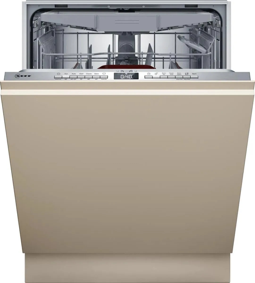 NEFF S255EVX04E N 50 zmywarka, 60 cm, 44 dB, 86,5 cm, praca automatyczna, Smarter XXL zmywarka do naczyń, szuflada na sztućce, system koszowy Flex II