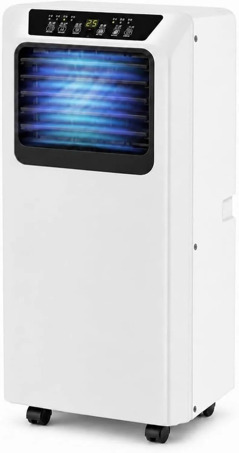 HUANQIN klimatyzator przenośny, 2-in-1, 49 dB, cichy, mobilny klimatyzator 9000 BTU 2-in-1 z osuszaczem, Instalacja bez wiercenia lub perforacji, Praktyczne 2-en-1