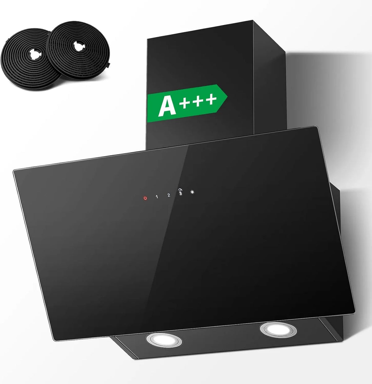 TopStrong okap kuchenny, 60 cm, 800 m3 / h, przechył, ewakuacja i recykling, 3 prędkości, Boost, dotyk, tłumik, 800m3 m3/h