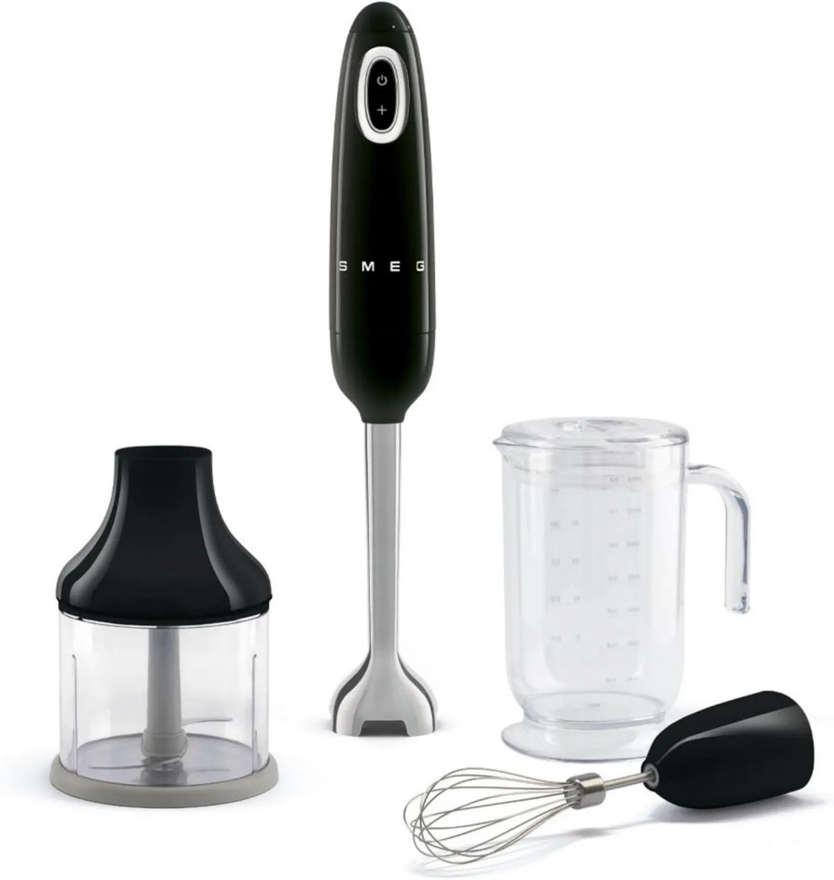 Smeg blender ręczny, HBF03BLEU Blender, 700 W, czarny, elektryczny mieszalnik, Turbo funkcja i Flowmix Cięcie System