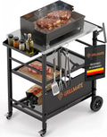 GRILLMATE, Elektryczny mini piekarnik do pizzy, grill, grill na zewnątrz, grill Weber, grill gazowy, koszyk grill, stolik boczny