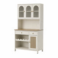Kredens kuchenny MDF z Blatem z Drewna Biały 180x100x45cm