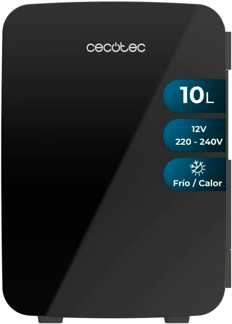 Cecotec minilodówka, Bolero MiniCooling 10 l 12 V- 220 V Lodówka, 10 l, 12 V, czarna, chłodzi do 7 oC i ogrzewa do 65oC, Mini Lodówka 12 V-220 V