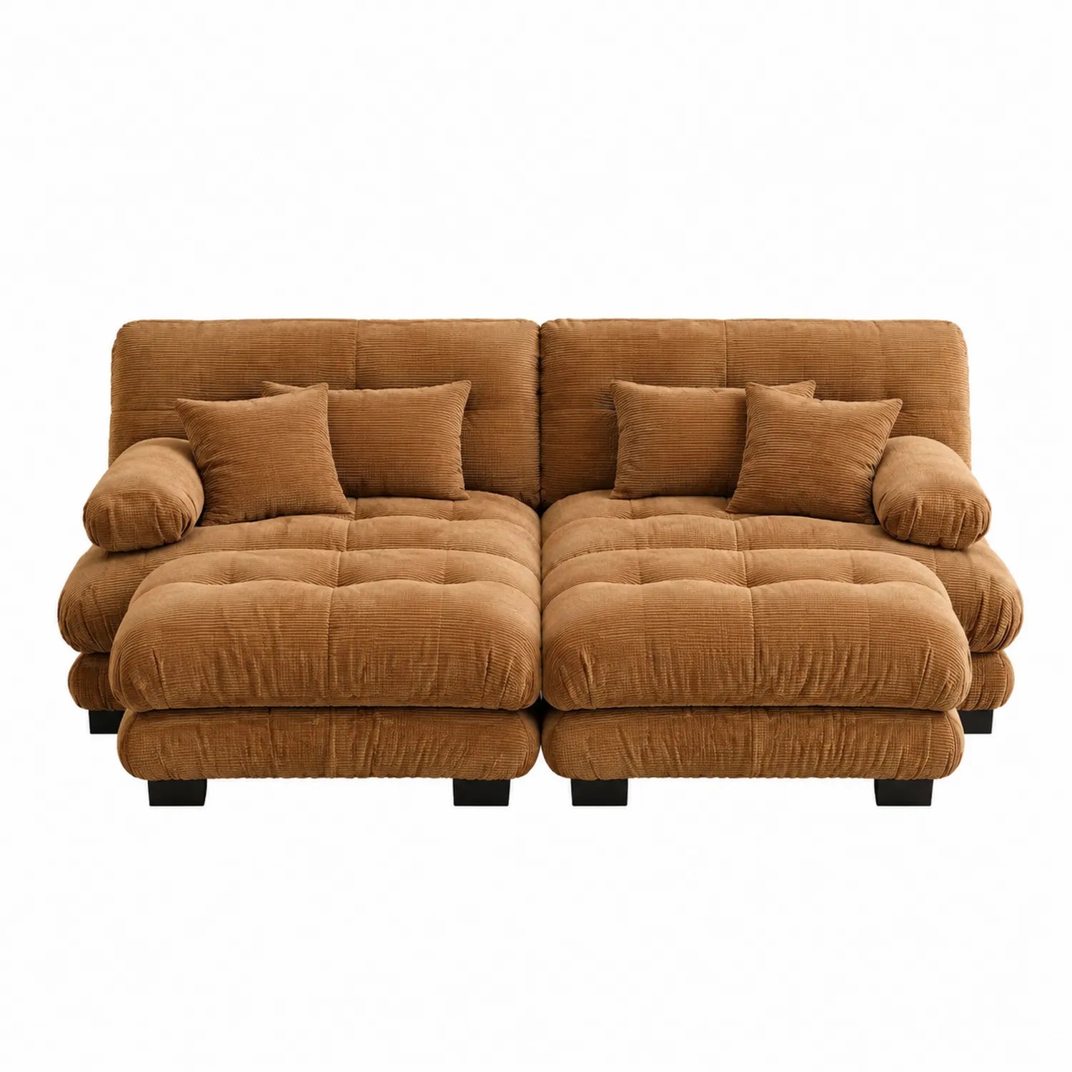 Sofa z szenilu brązowa 230x150 cm