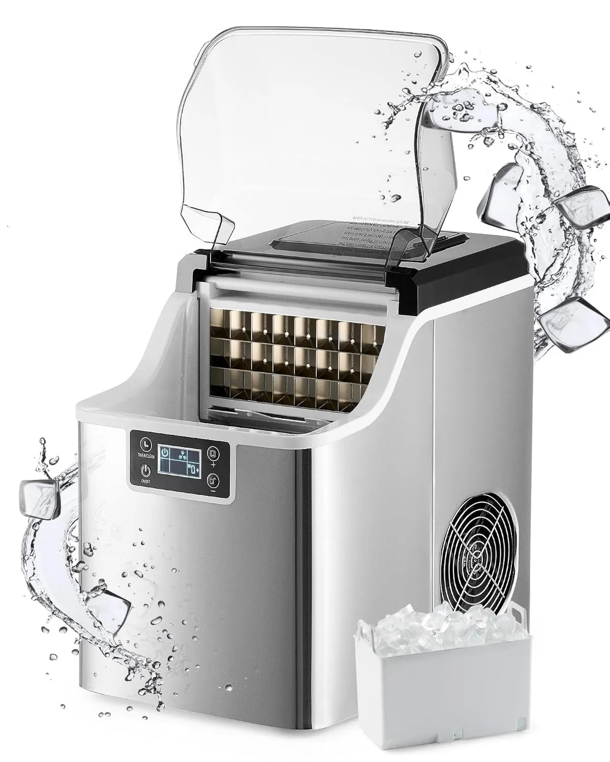 CREWORKS kostkarka do lodu, 3, 2 l, 22 kg / 24H, Przenośne dla House Office Bar Restauracja 22 kg/24H, duży zbiornik