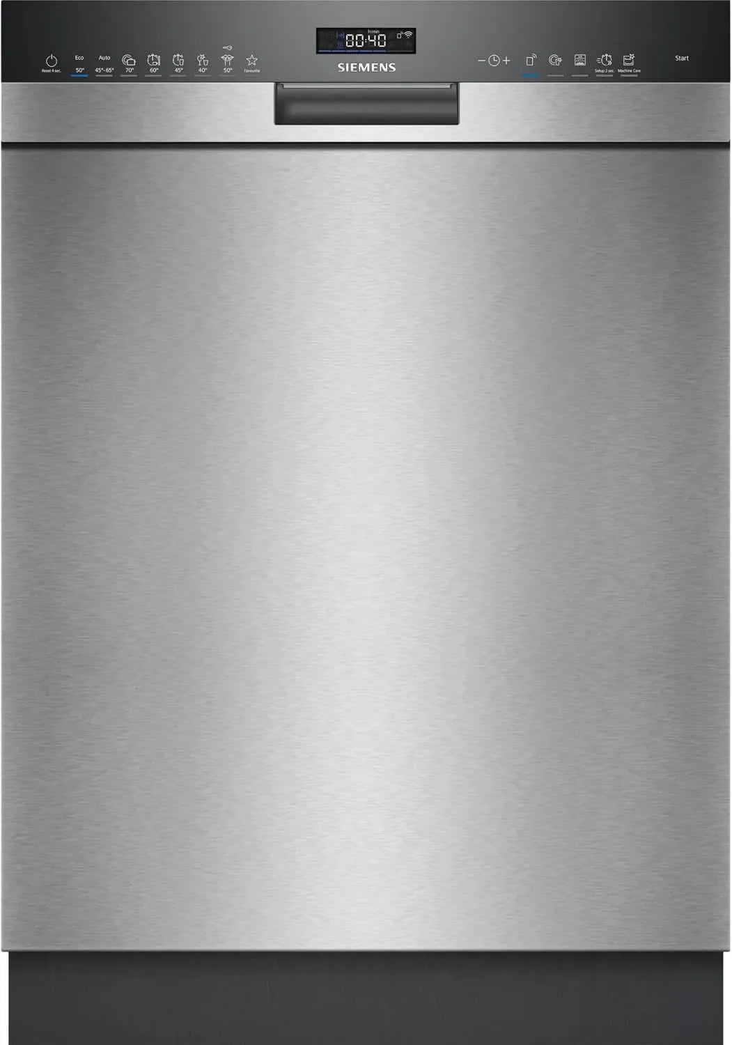 Siemens SN45ZS07CE zmywarka, 60 cm, stal nierdzewna, iQ500 inteligentna podstawa do zmywarki, wyprodukowano w Niemczech, szuflada na sztućce
