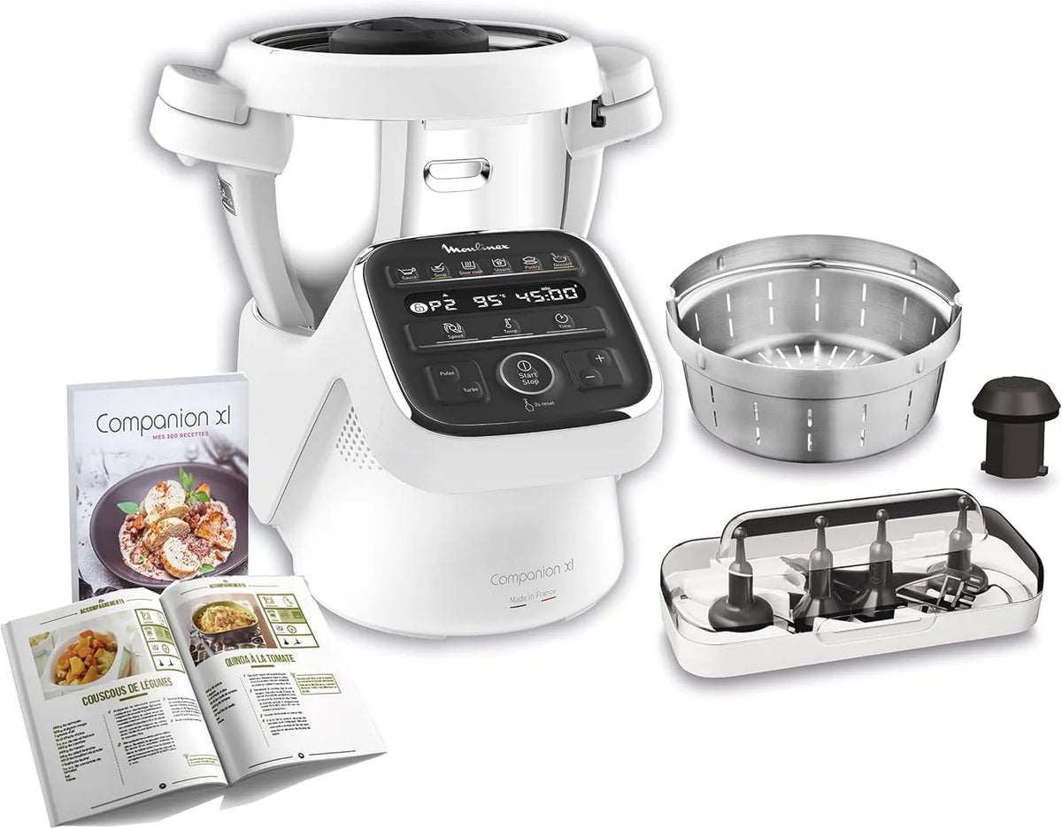 Moulinex HF80CB10 robot kuchenny, 4,5 l, 1550 W, 12 programów, praca automatyczna, COMPANION XL robot kuchenny, automatycznych zup gazpacho