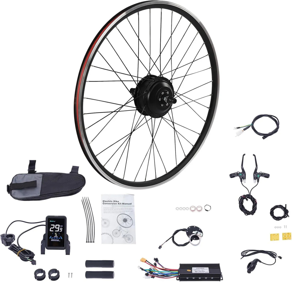Rower, 500 W, 1000 W, Zestaw do konwersji roweru elektrycznego 500 W/1000 W, zintegrowanym kontrolerem