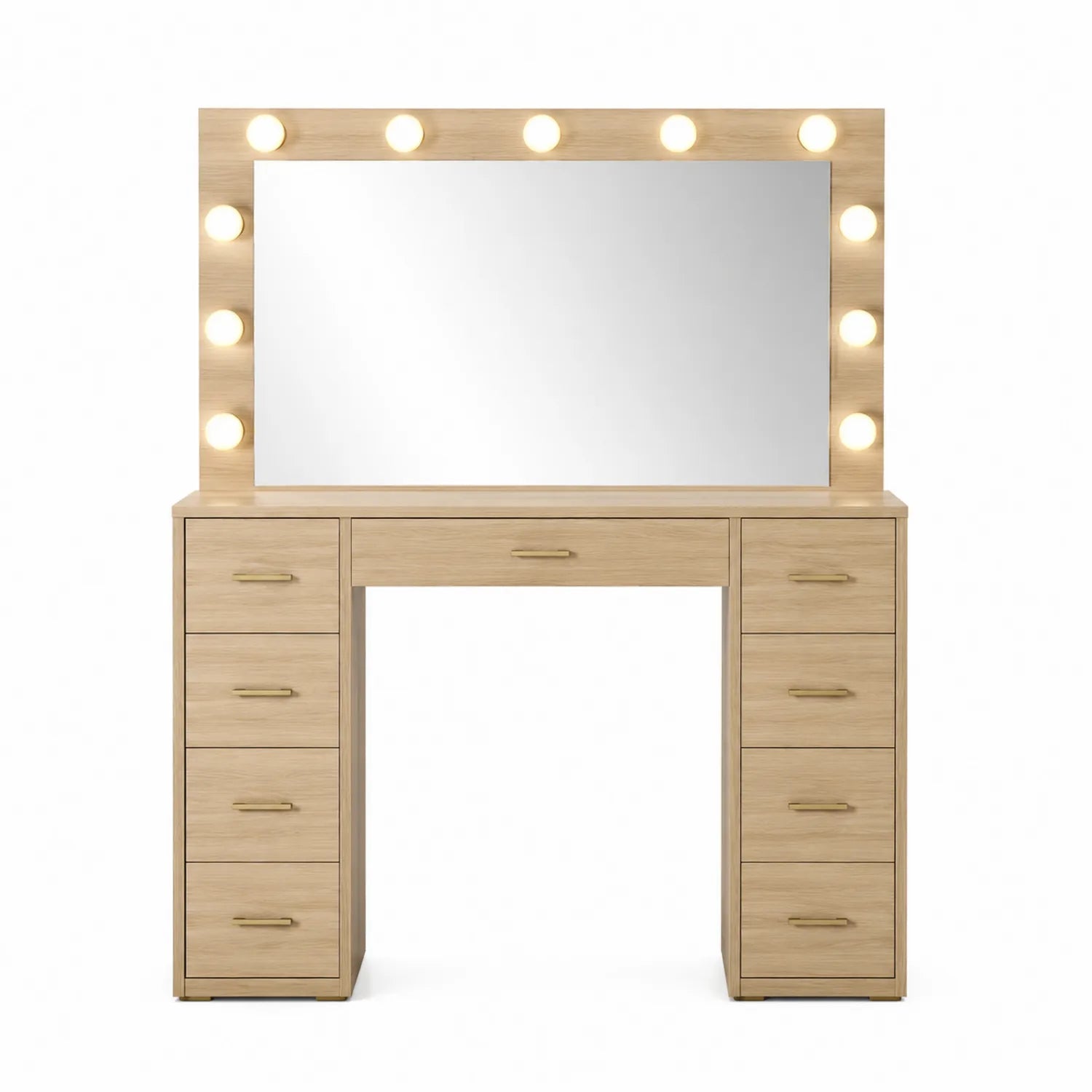 Toaletka z lustrem i oświetleniem LED dąb 120x40x145 cm