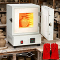 moupeaktain, Piec elektryczny, 2000 W, 2 strefy temperaturowe, Ogrzewanie 4 boki, Temperatura 1150°C, Piec do pieczenia z ceramiki elektrycznej 2000 W, Szkło i metale Fuzja