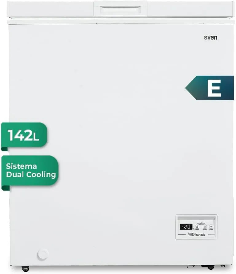 SVAN zamrażarka, model SCH1501EDC, Congelador poziome Blanco SCH1501EDC. Capacidad 142 Litros, 1 Cesta, Dual Cooling, Bajo poziom Sonoro, Eliciencia Energetica