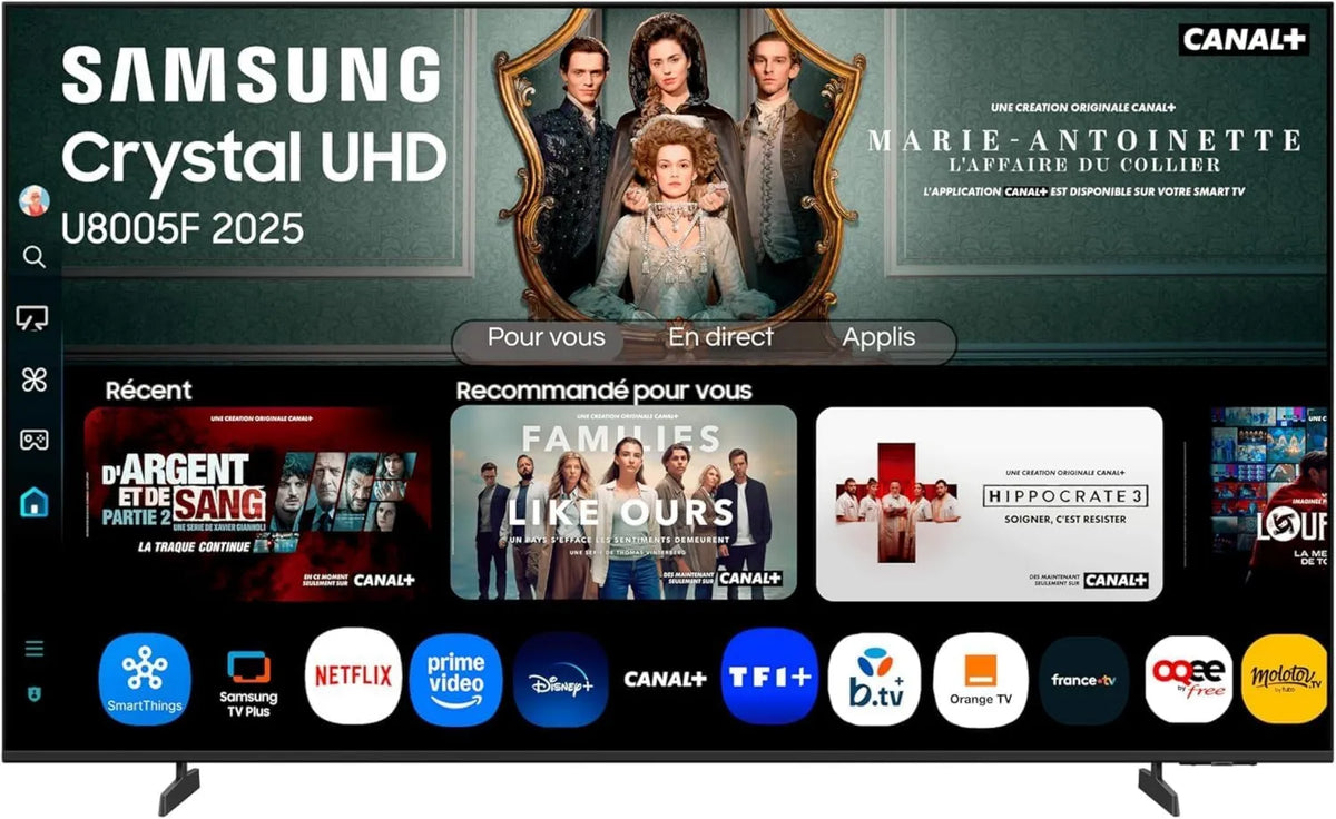 Samsung telewizor, 85U8075F Smart TV, 85 cali, TV, 4K UHD, HDR, WiFi, Bluetooth, aplikacja, Crystal Processor 4K, Airplay, Q- Symphony